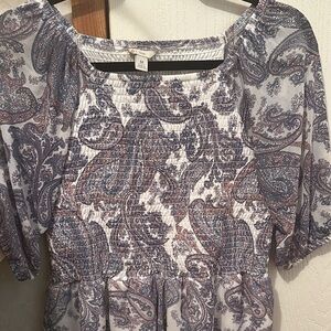 Beautiful ruched peplum blouse